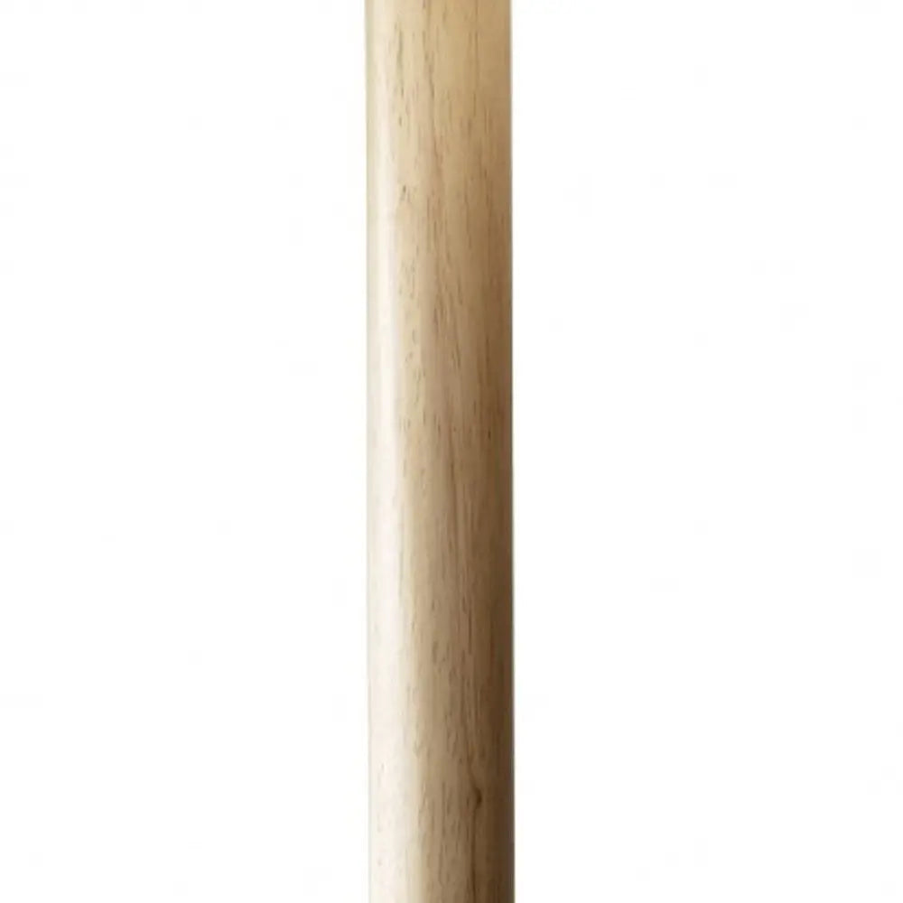 59" Natural Solid Wood Floor Lamp With White Linen Drum Shade HomeRoots