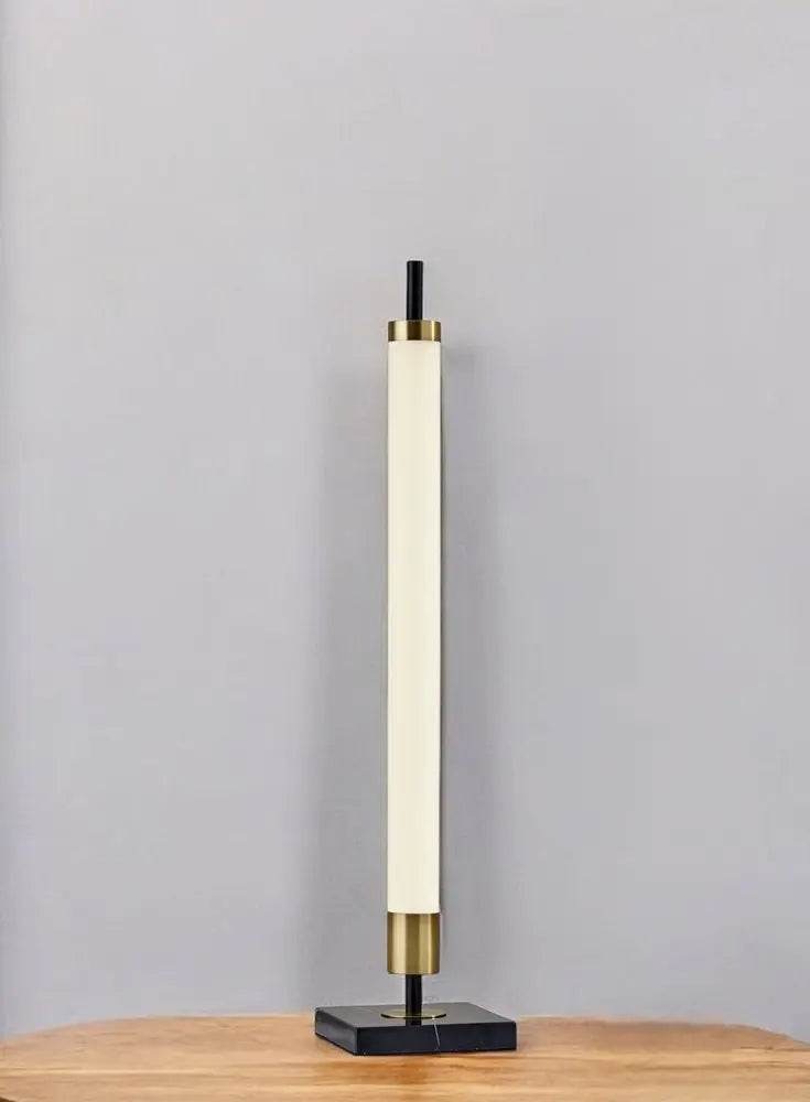 30" Black Marble Metal Standard Table Lamp HomeRoots