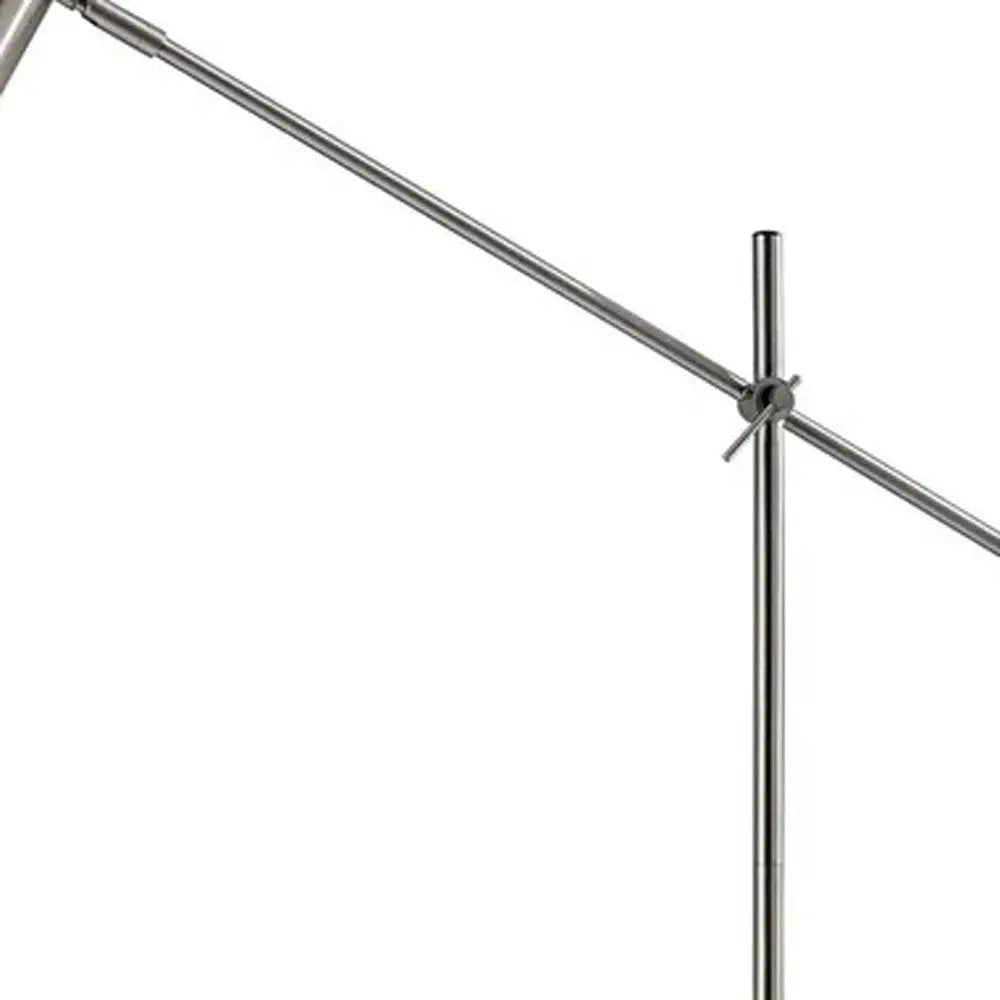 63" Black And Gold Adjustable LED Task Floor Lamp With Antiqued Brass Metal Cylinder Shade