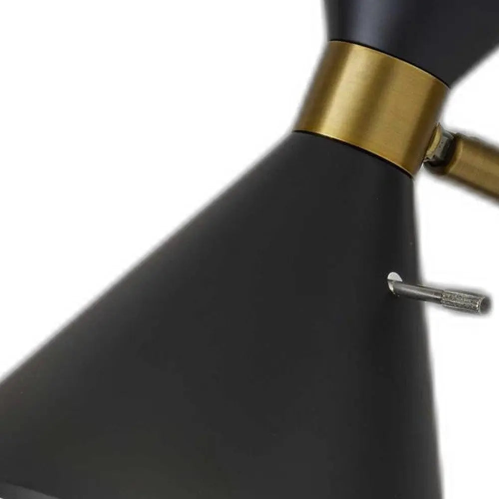 Asymmetrical Diabolo Black Metal Desk Lamp HomeRoots