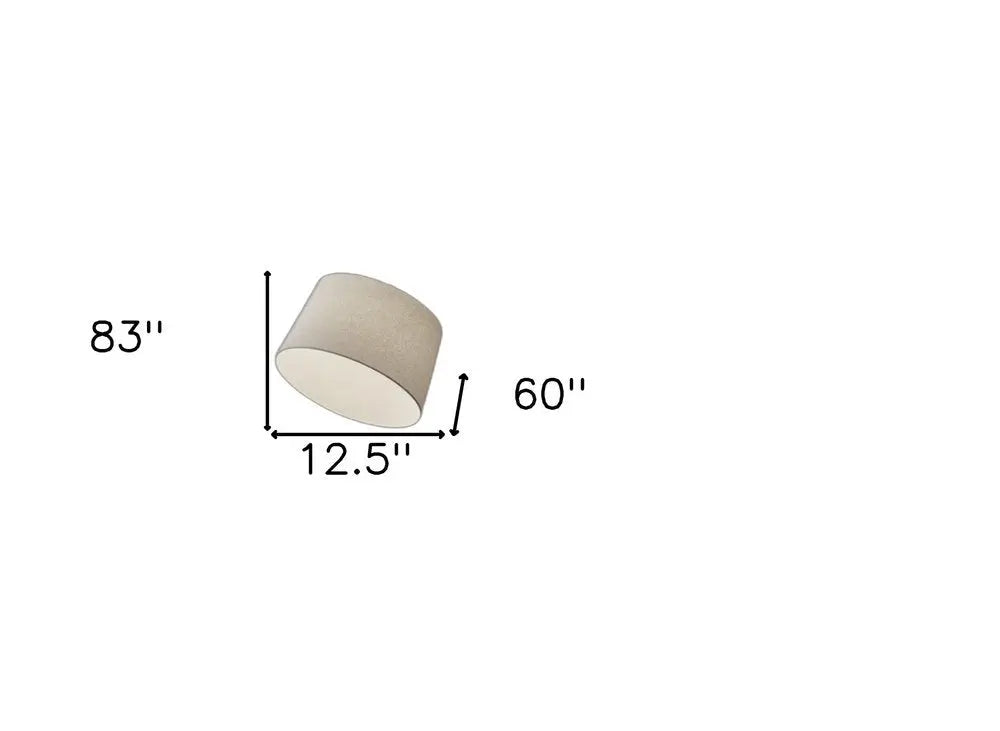 83" Silver Arc Floor Lamp With White Linen Empire Shade HomeRoots