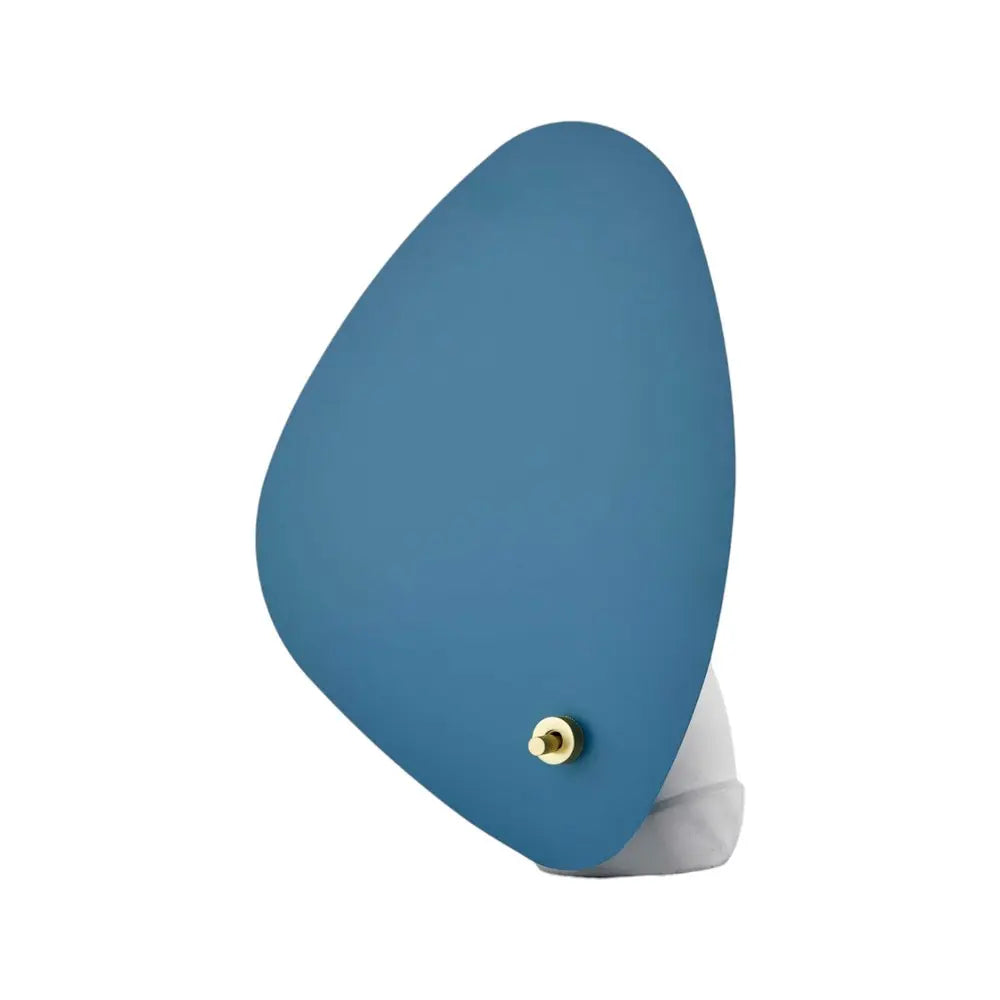 13" Gray Concrete Novelty Bedside Lamp With Aqua Novelty Shade HomeRoots