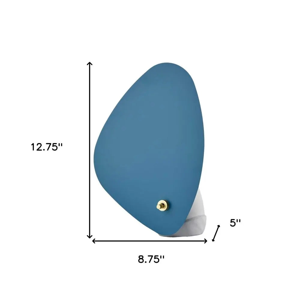 13" Gray Concrete Novelty Bedside Lamp With Aqua Novelty Shade HomeRoots