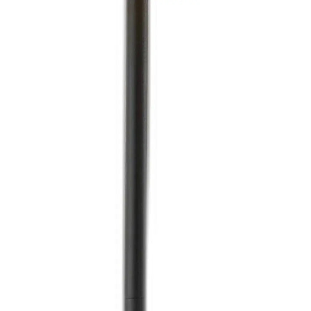 60" Brown And Black Floor Lamp With Brown Veneer Drum Shade HomeRoots