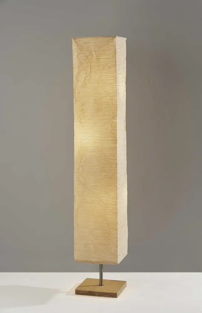 58" Natural Column Floor Lamp With Natural Paper Shade HomeRoots