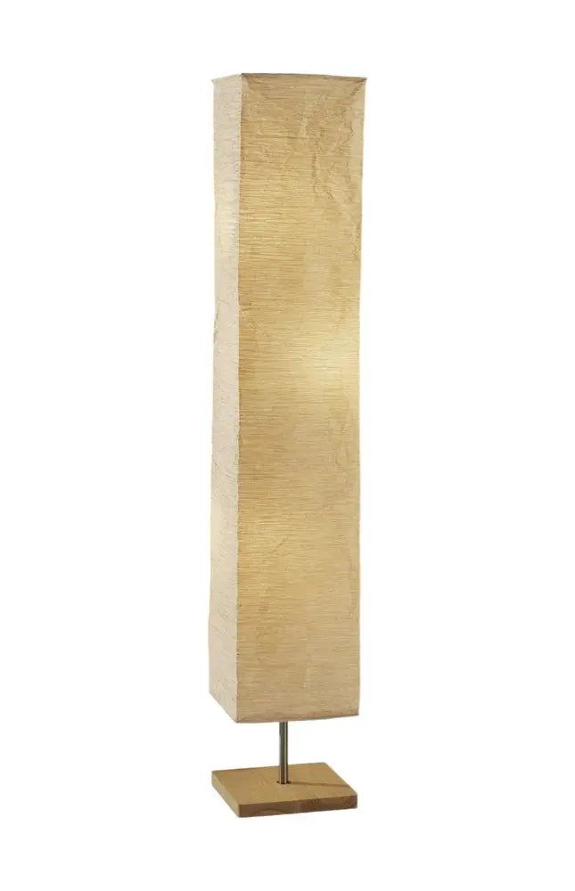 58" Natural Column Floor Lamp With Natural Paper Shade HomeRoots