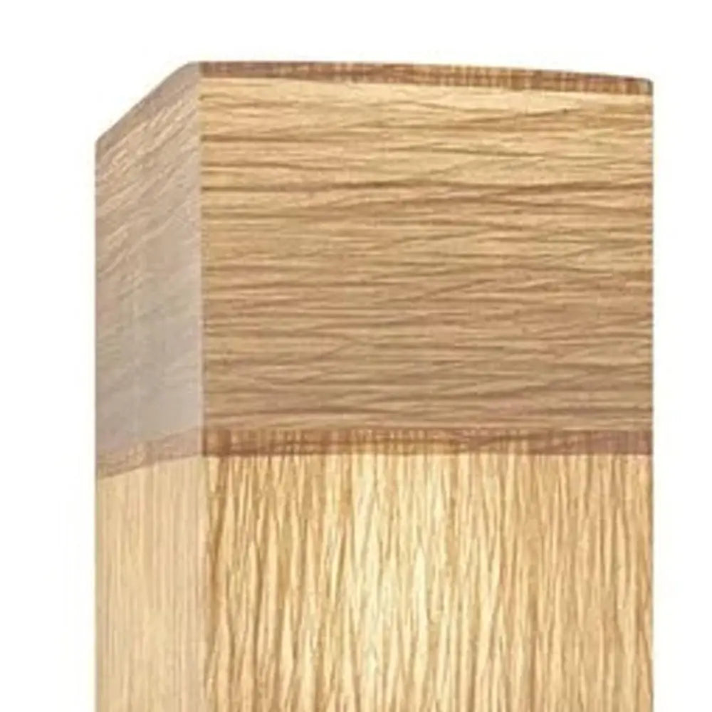 72" Brown And Silver Three Light Column Floor Lamp With Beige Paper Rectangular Shade HomeRoots