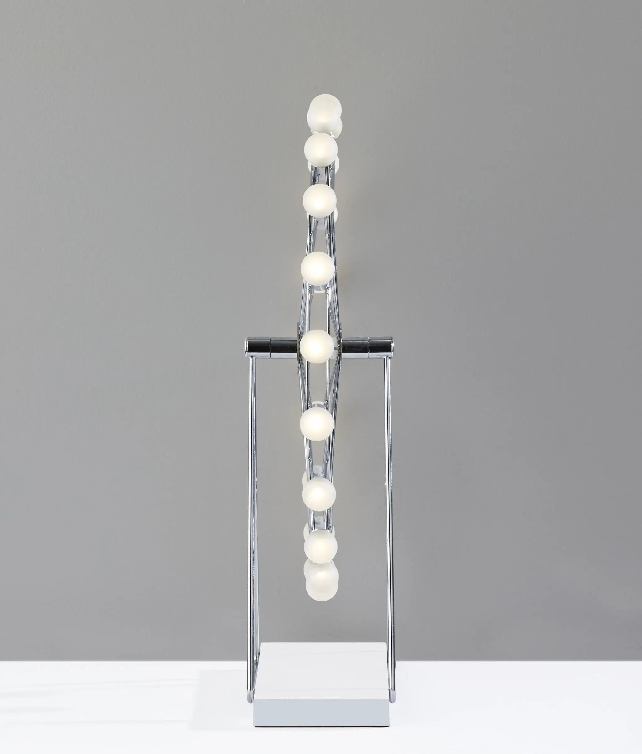 22" Off White Metal Multi Light Bedside LED Table Lamp With Off White Globe Shade HomeRoots