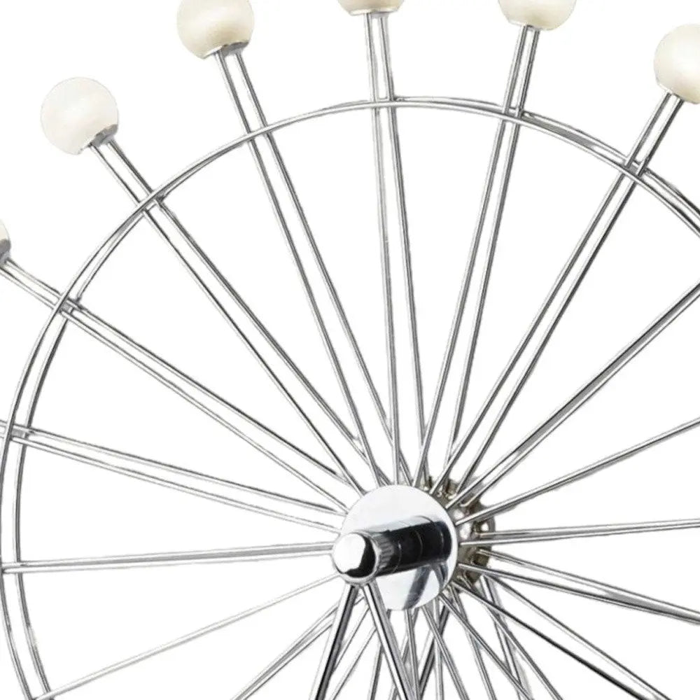 22" Off White Metal Multi Light Bedside LED Table Lamp With Off White Globe Shade HomeRoots