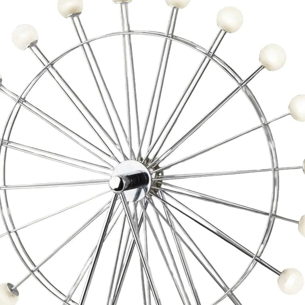 22" Off White Metal Multi Light Bedside LED Table Lamp With Off White Globe Shade HomeRoots