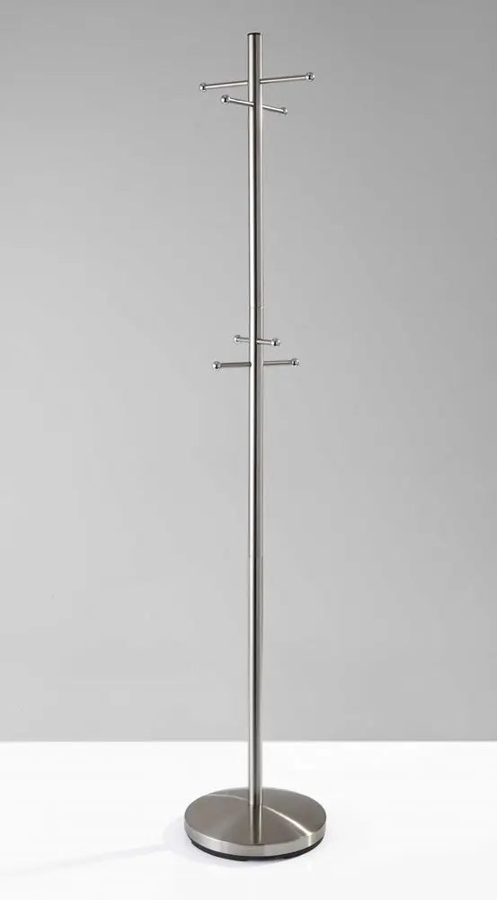 67" Brushed Steel Coat Rack HomeRoots