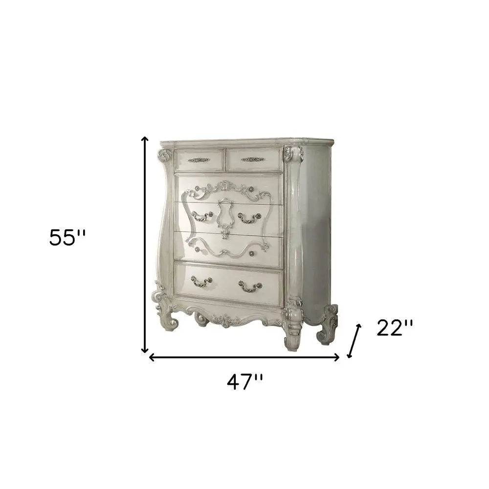 47" White Solid Wood Standard Chest HomeRoots