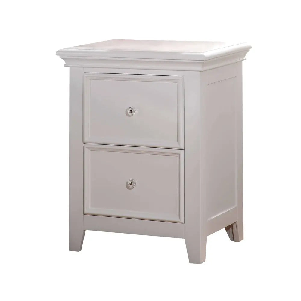 27" White Two Drawers Nightstand HomeRoots