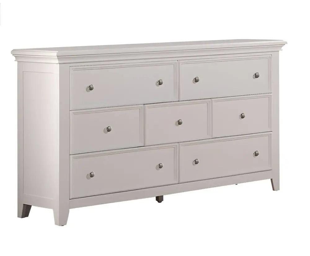 36" White Solid Wood Seven Drawer Dresser HomeRoots