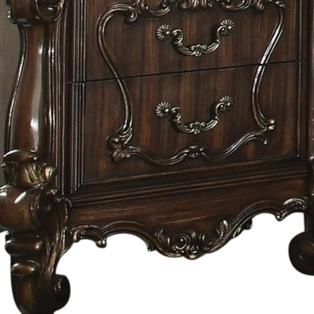 31" Brown Two Drawers Nightstand HomeRoots