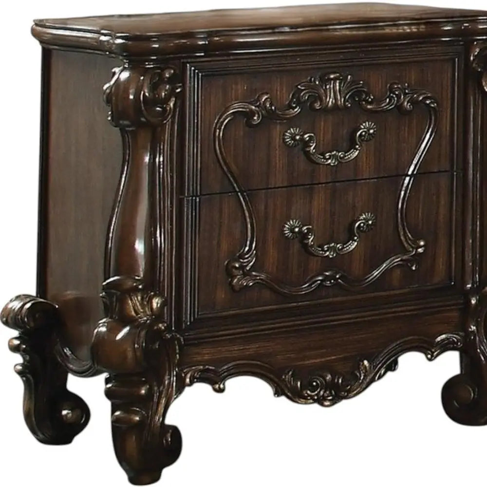 31" Brown Two Drawers Nightstand HomeRoots