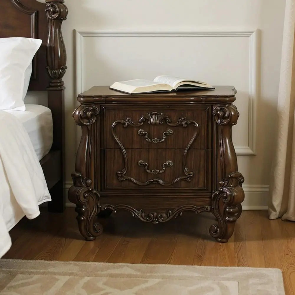 31" Brown Two Drawers Nightstand HomeRoots