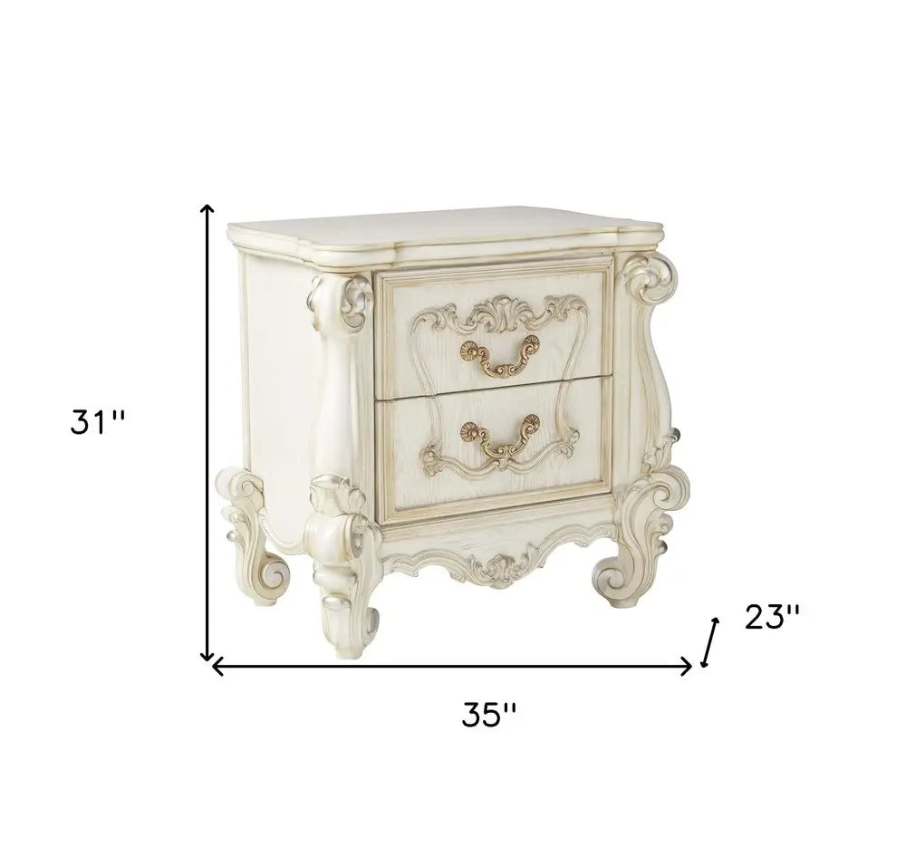 31" Brown Two Drawers Nightstand HomeRoots