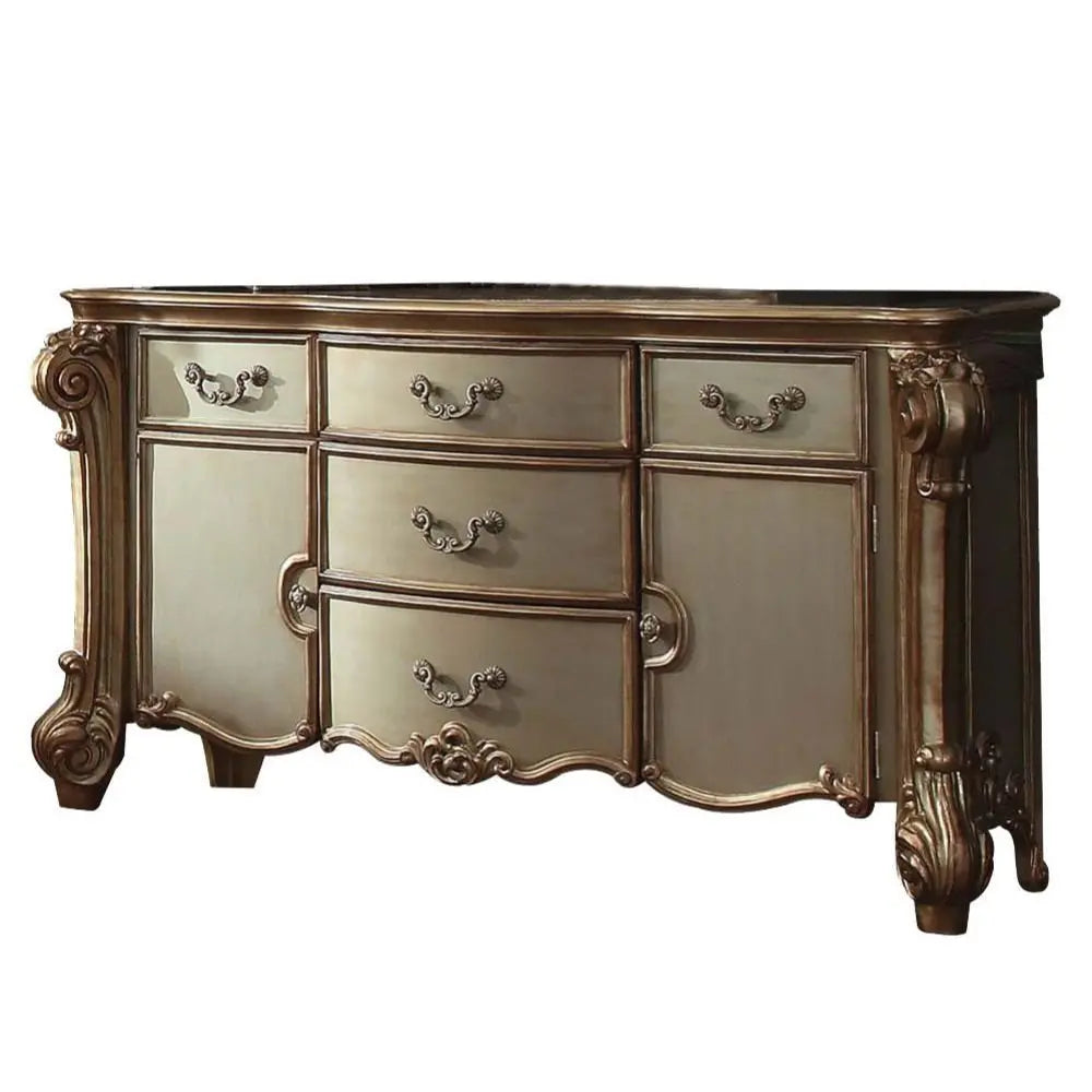 71" Gold Solid Wood Dresser HomeRoots