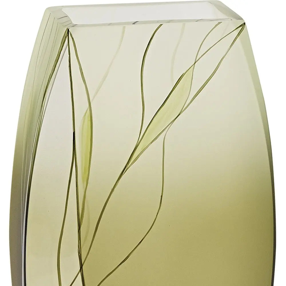 12" Green Abstract Lead Free Crystal Table Vase HomeRoots
