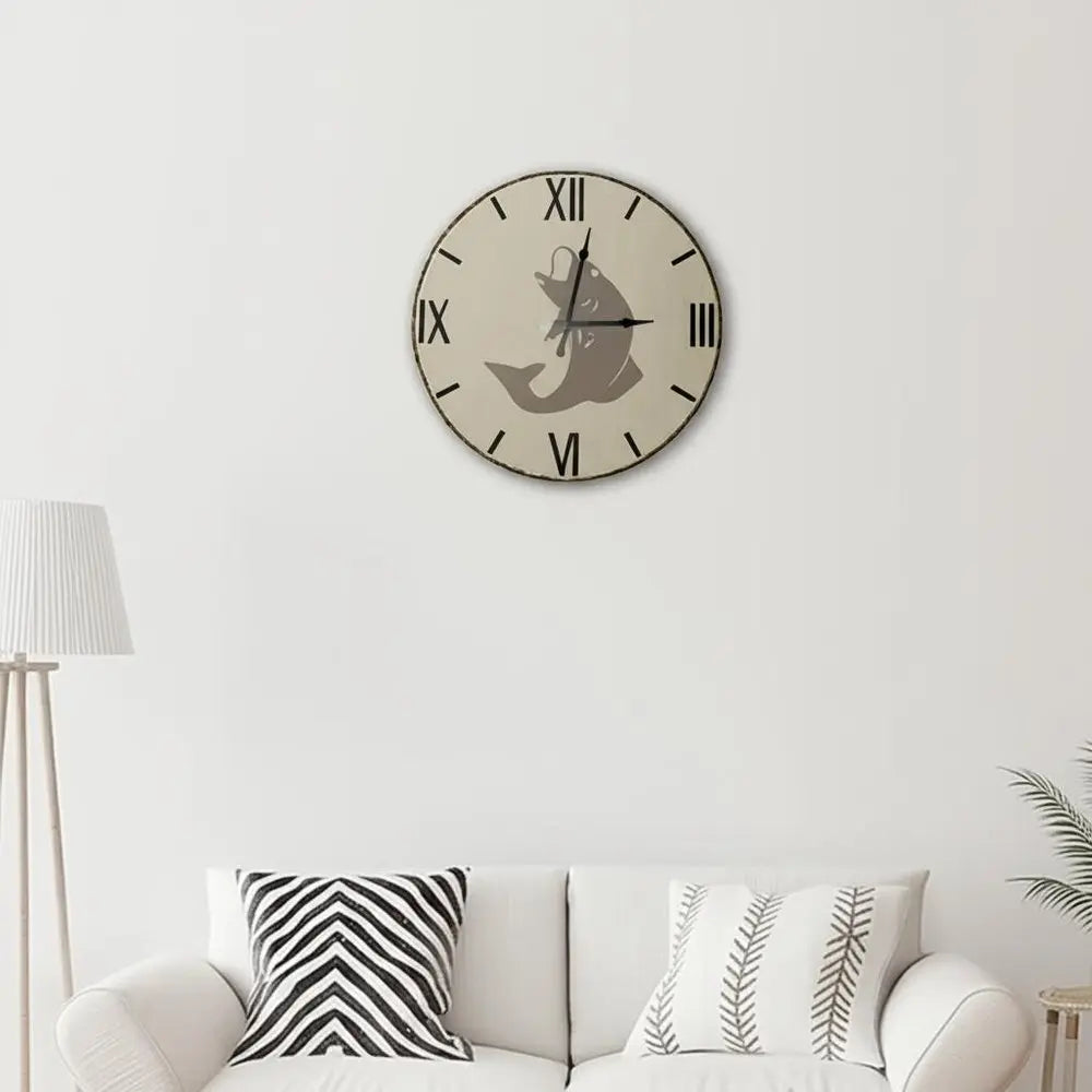 3" Circle Black Wood Analog Wall Clock HomeRoots