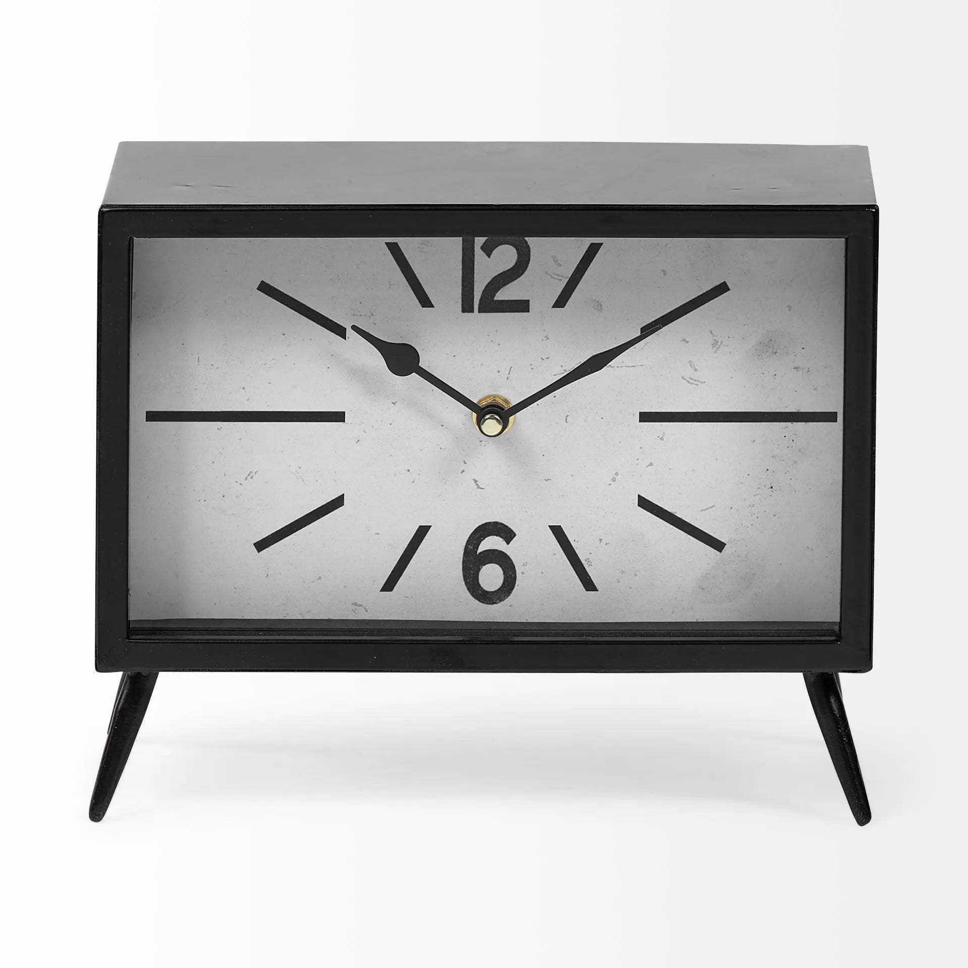 Rectangular Black Metal Desk Table Clock HomeRoots