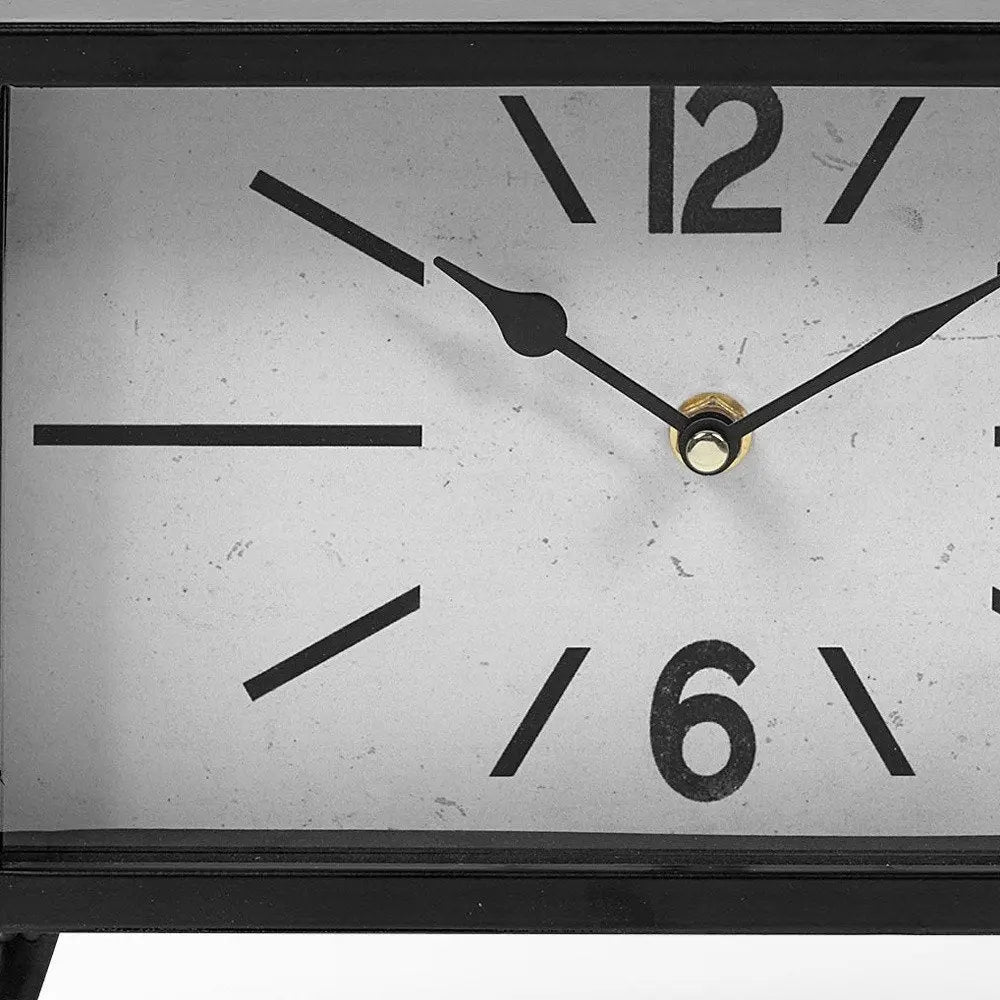 Rectangular Black Metal Desk Table Clock HomeRoots