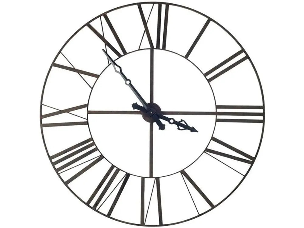 50" Circle Black Metal Skeleton Wall Clock HomeRoots