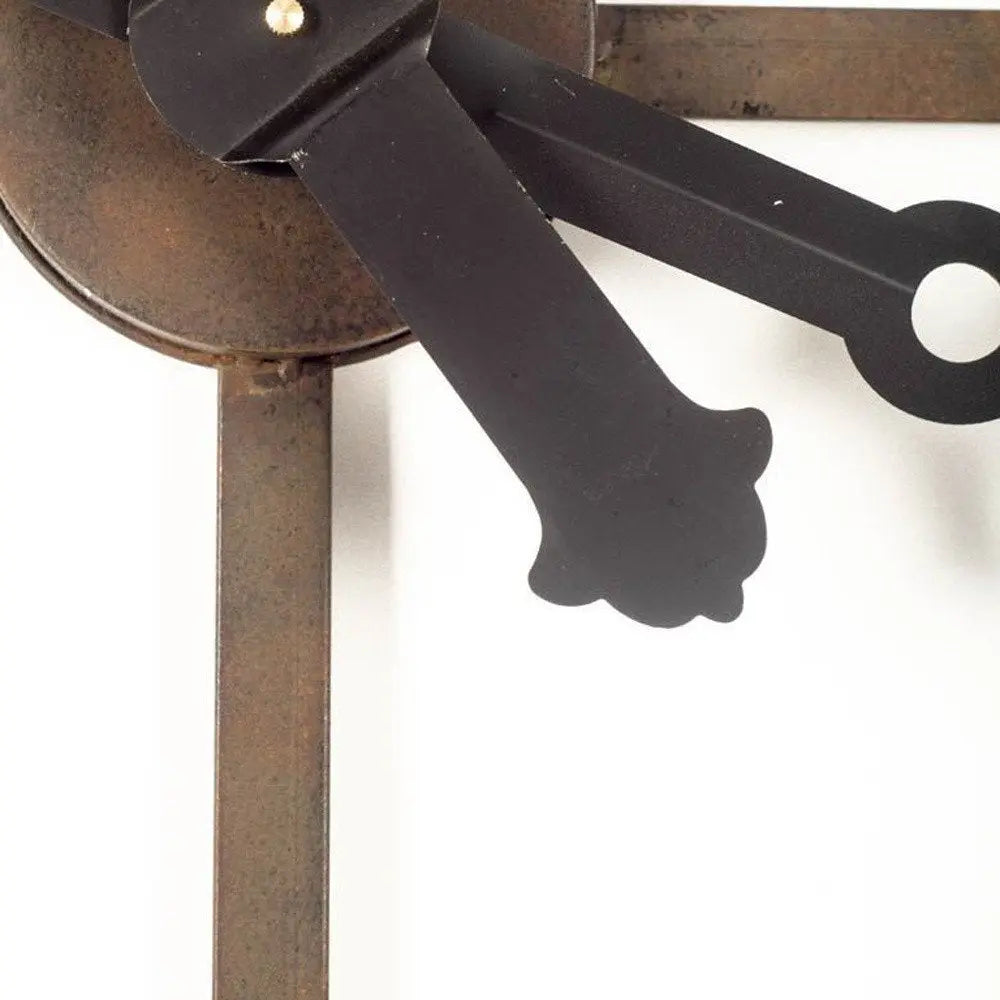 50" Circle Black Metal Skeleton Wall Clock HomeRoots