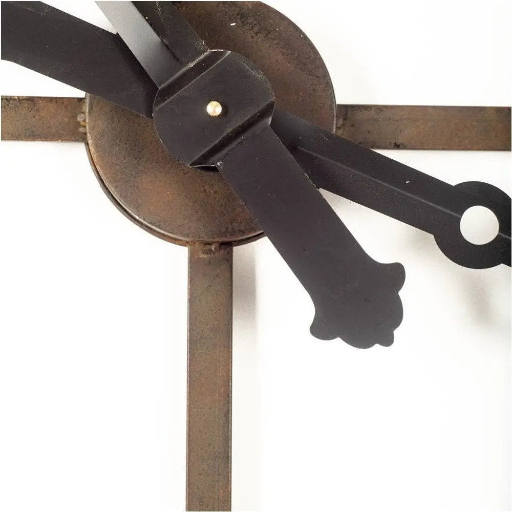 50" Circle Black Metal Skeleton Wall Clock HomeRoots