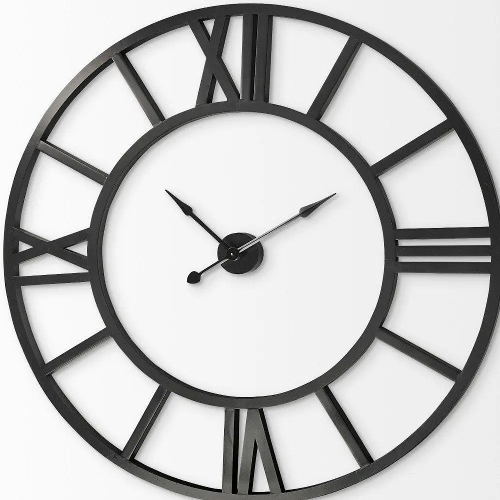 54" Round Xl Industrial Style Wall Clock With Open Face Desing HomeRoots