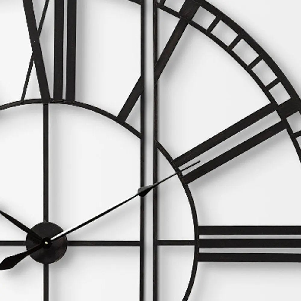 60" Round and Square Industrial Style Wall Clock HomeRoots