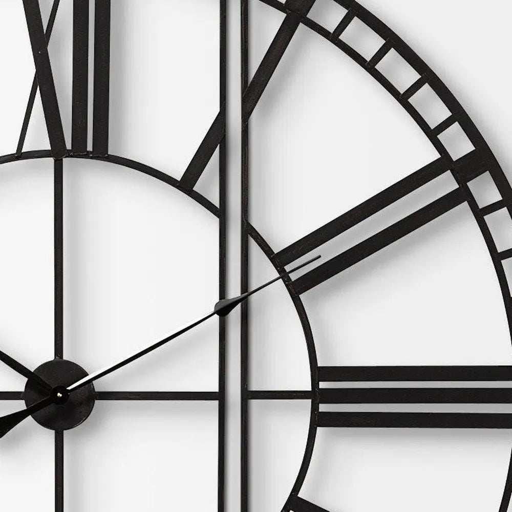 60" Round and Square Industrial Style Wall Clock HomeRoots