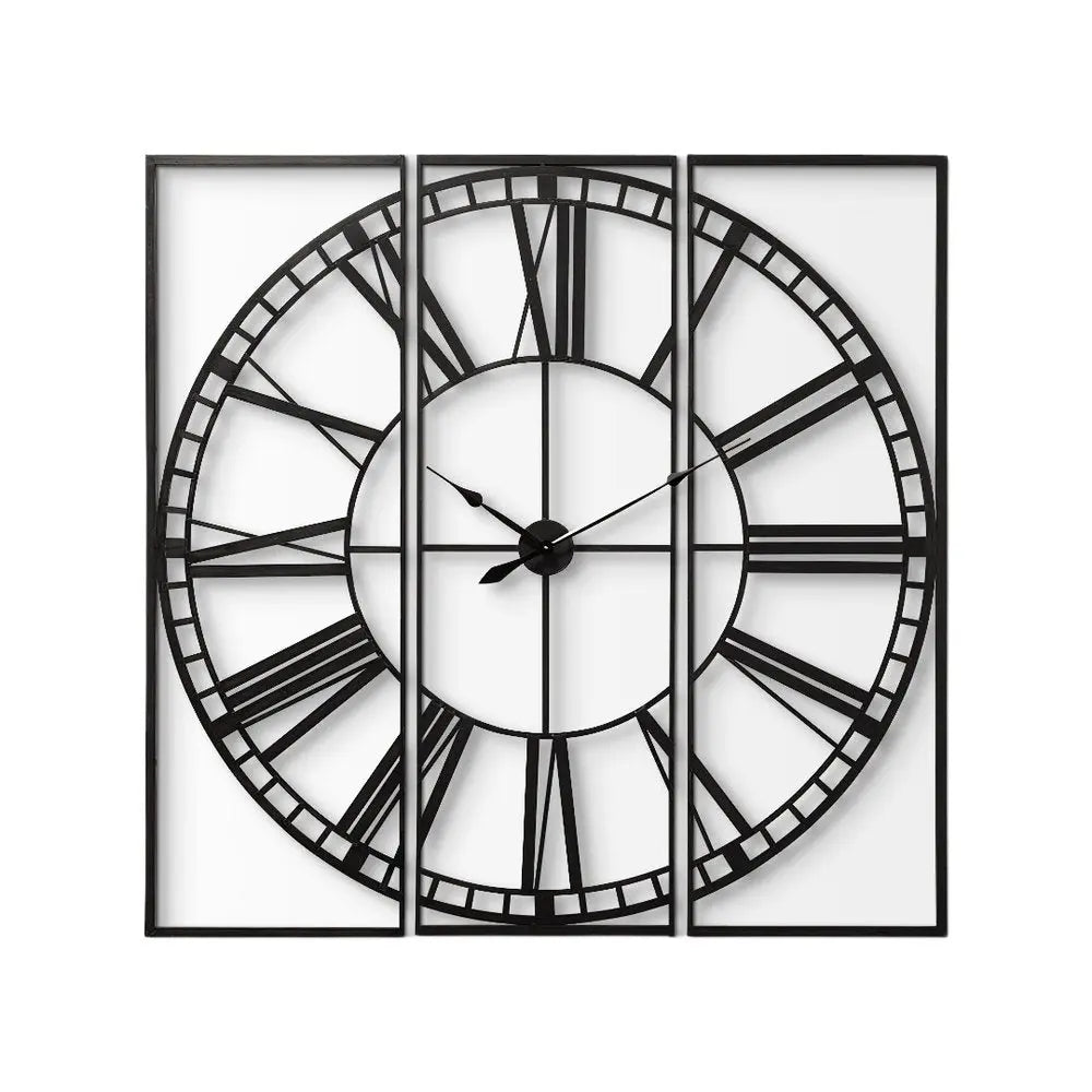60" Round and Square Industrial Style Wall Clock HomeRoots