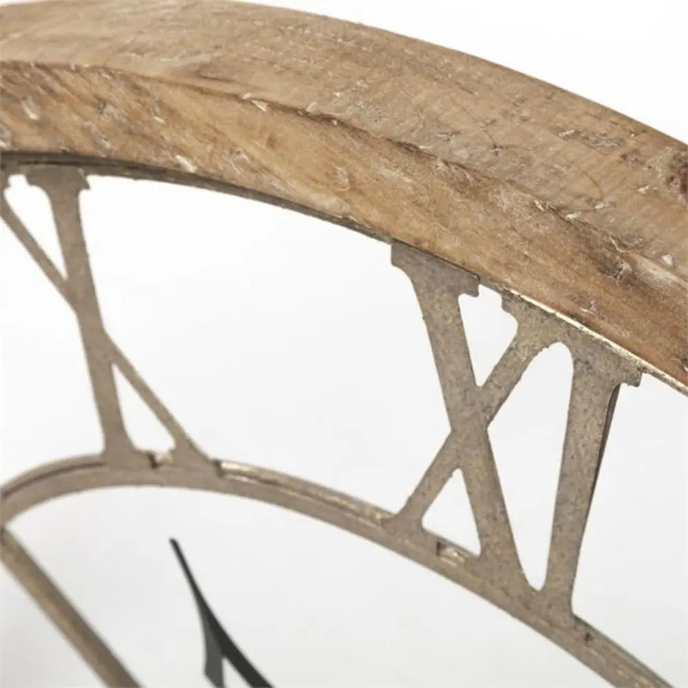 32" Circle Brown Metal Skeleton Wall Clock HomeRoots