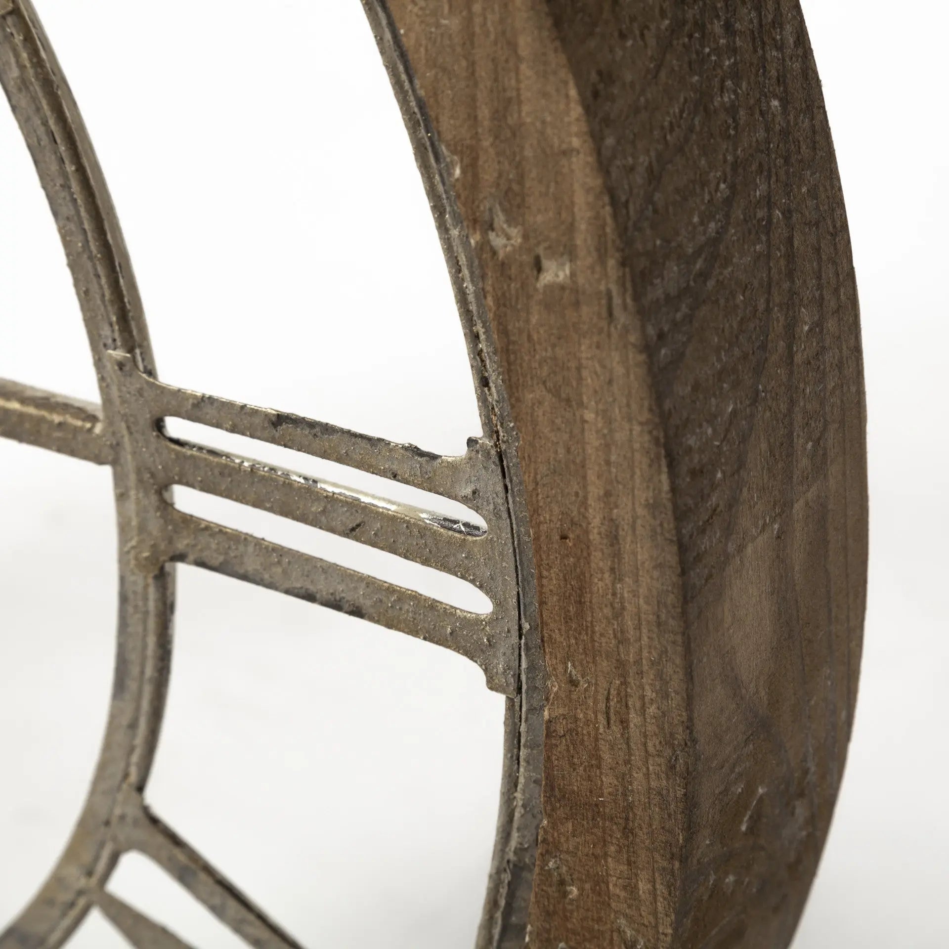 19" Whitewash Brown Round Modern Farm Wall Clock HomeRoots