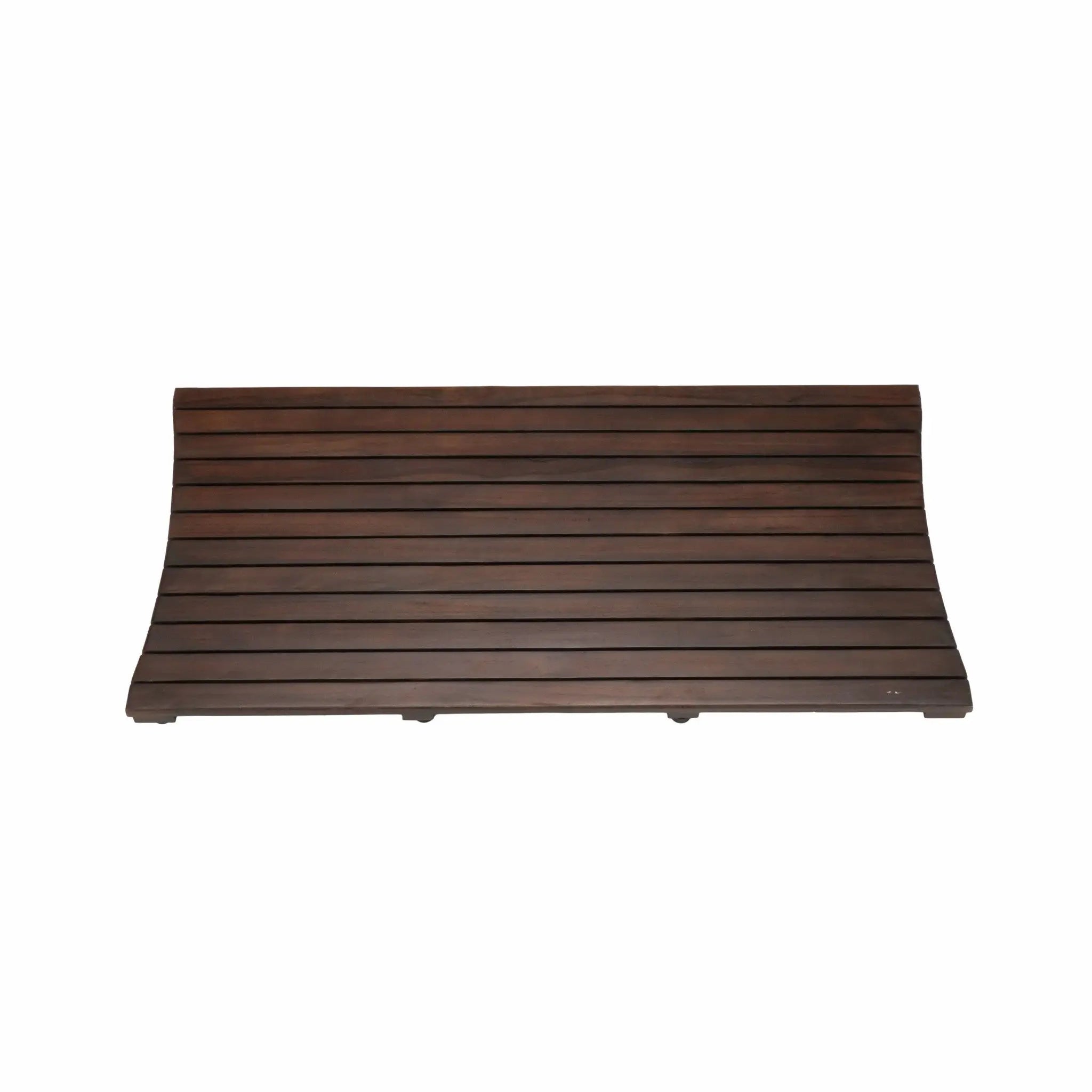 40" Dark Brown Teak Wood Bath Mat HomeRoots