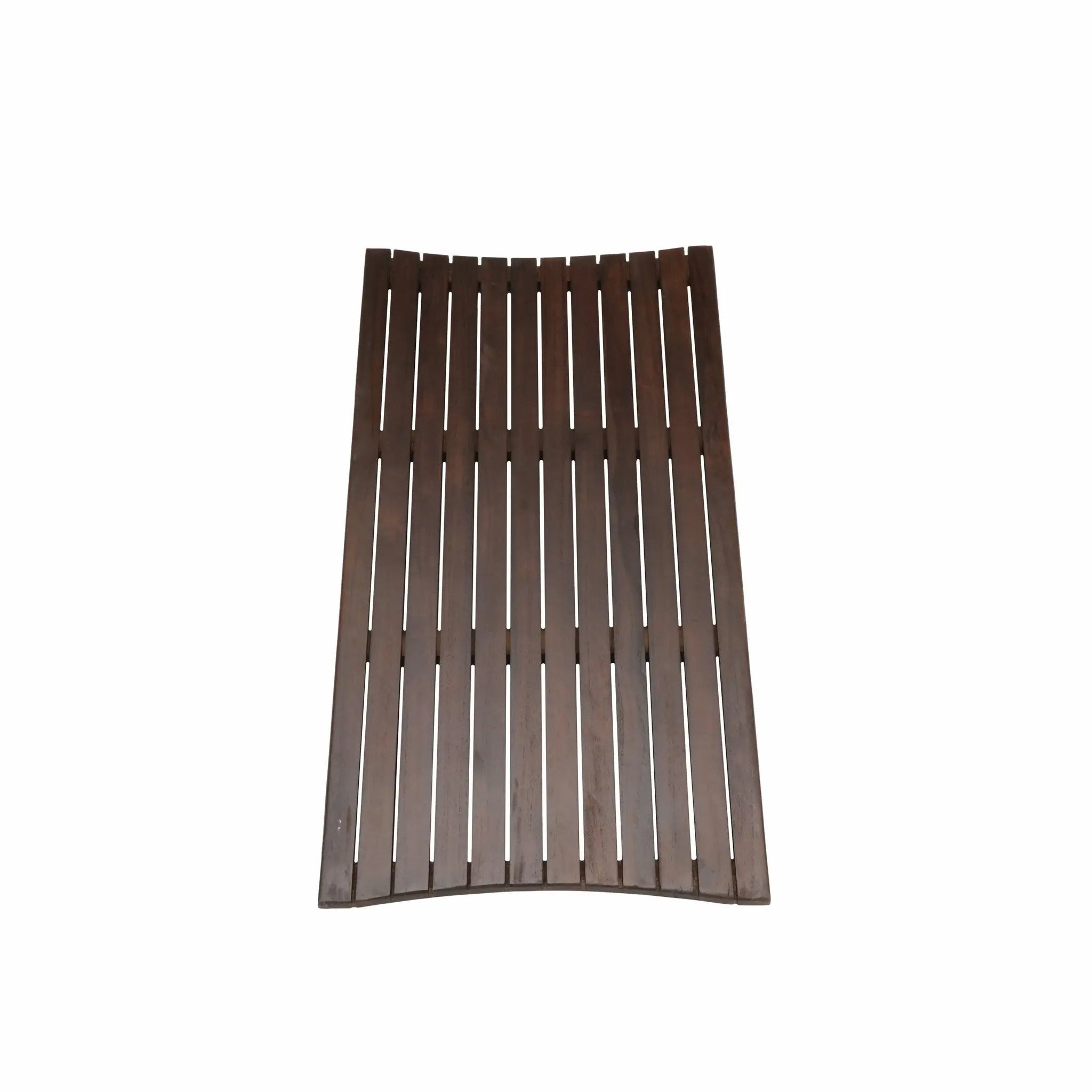 40" Dark Brown Teak Wood Bath Mat HomeRoots