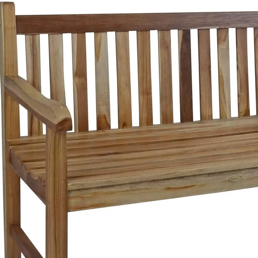 26" Natural Teak Solid Wood Garden Bench HomeRoots