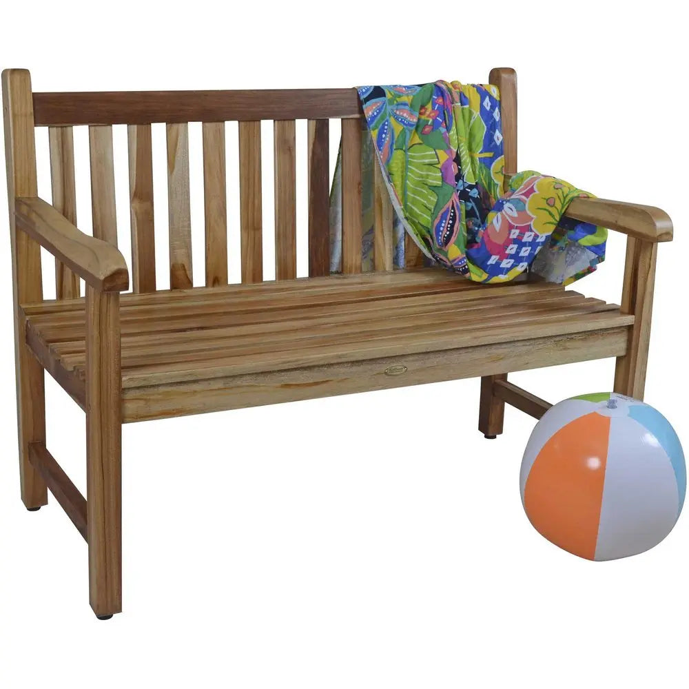 26" Natural Teak Solid Wood Garden Bench HomeRoots