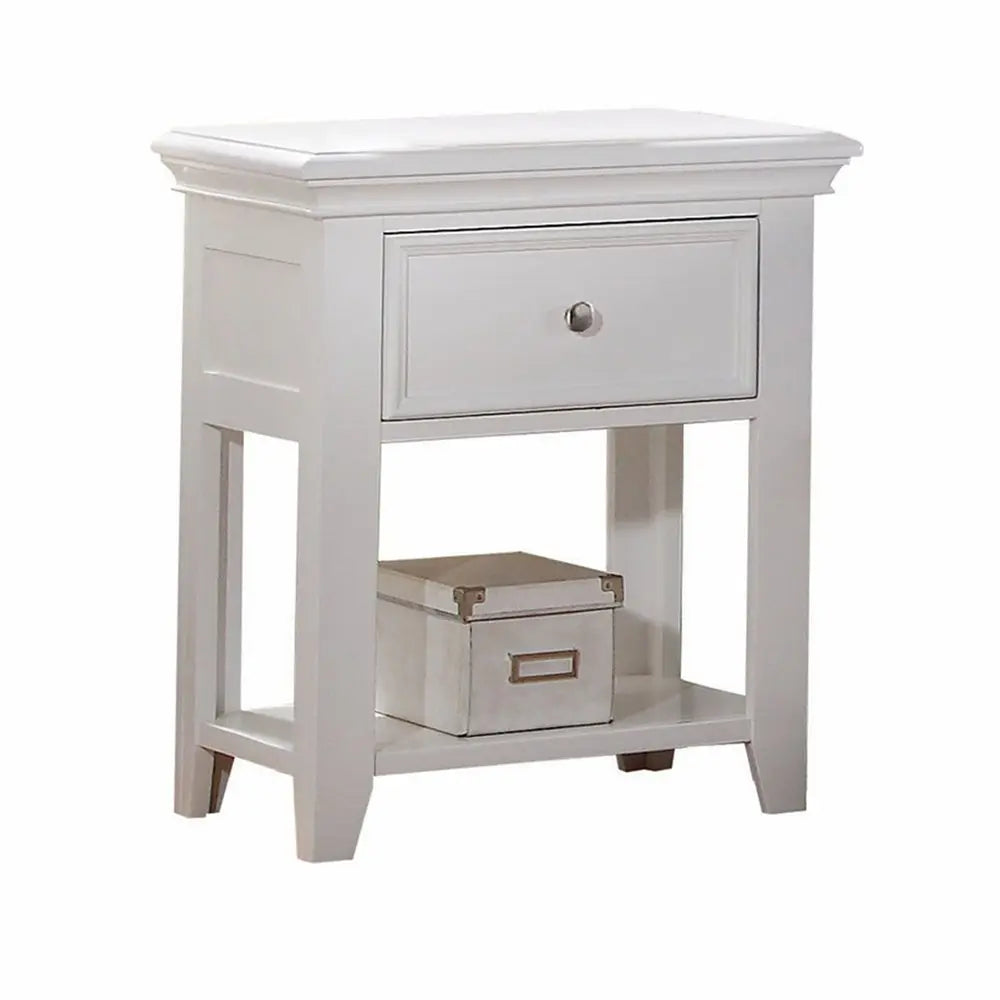 27" White One Drawer Nightstand HomeRoots