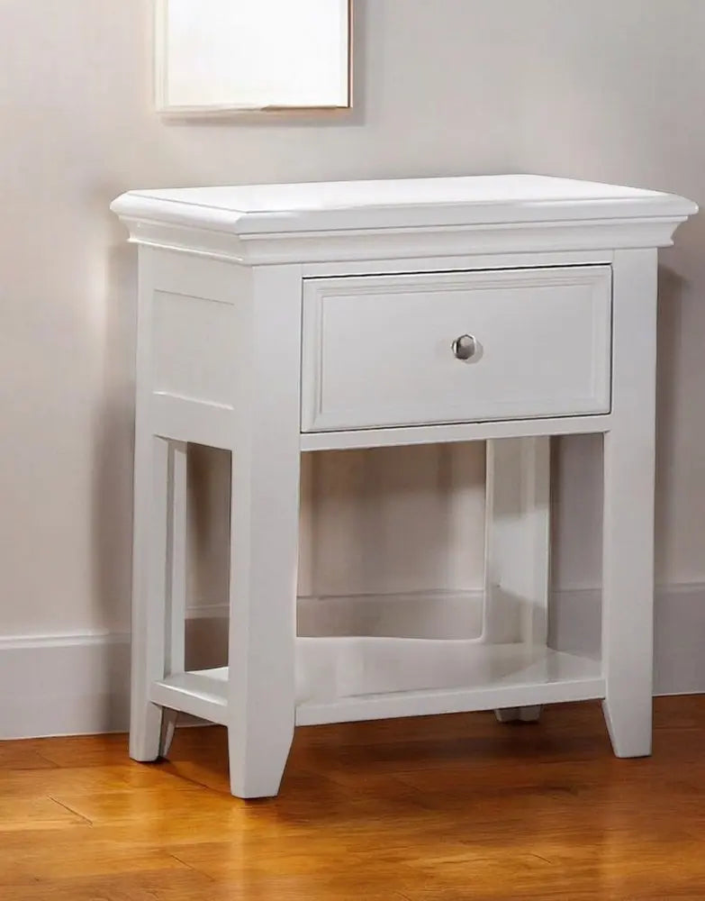 27" White One Drawer Nightstand HomeRoots