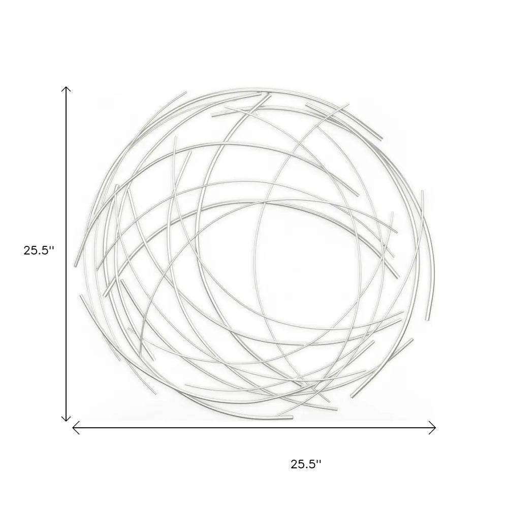 26" X 26" Silver Metal Circle HomeRoots