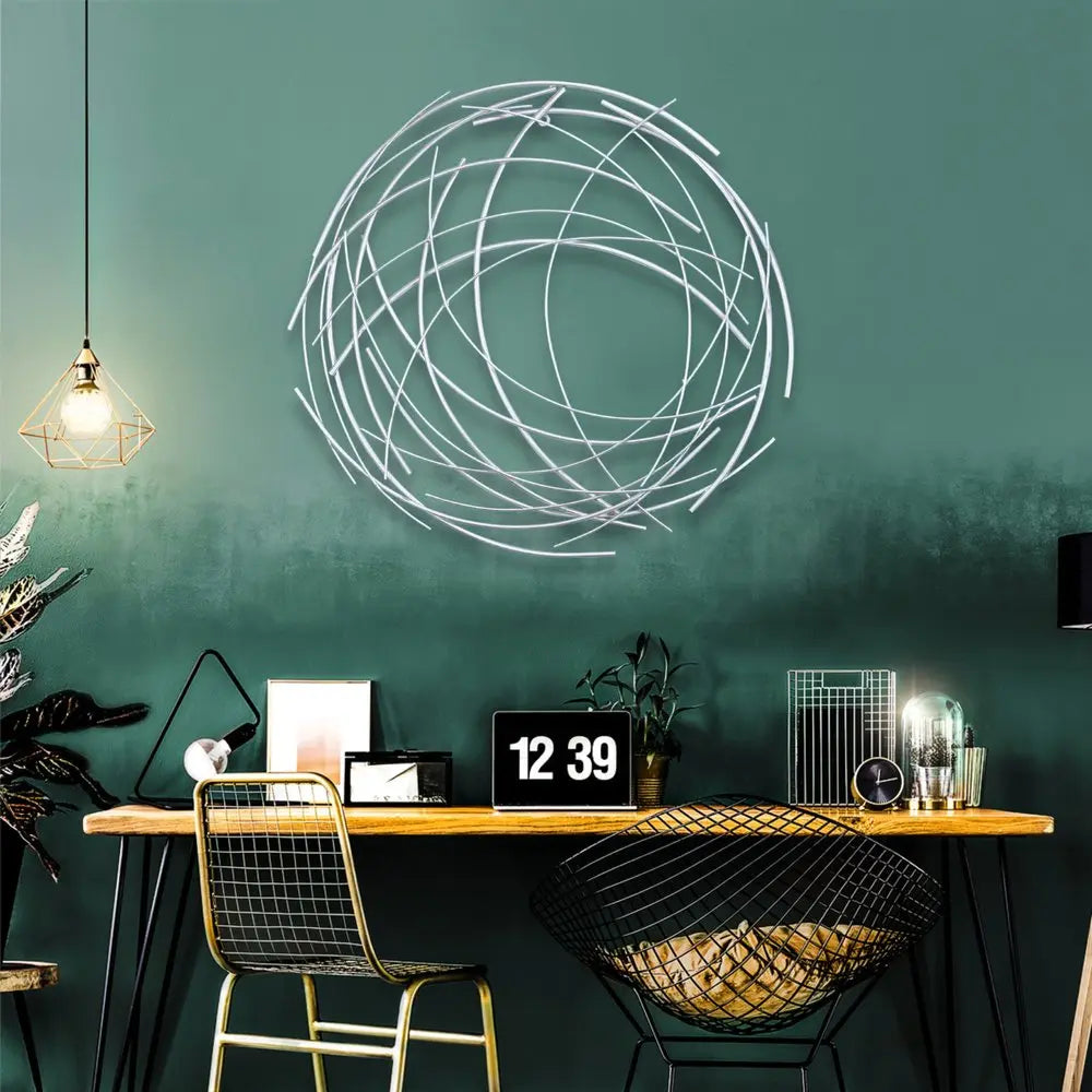 26" X 26" Silver Metal Circle HomeRoots