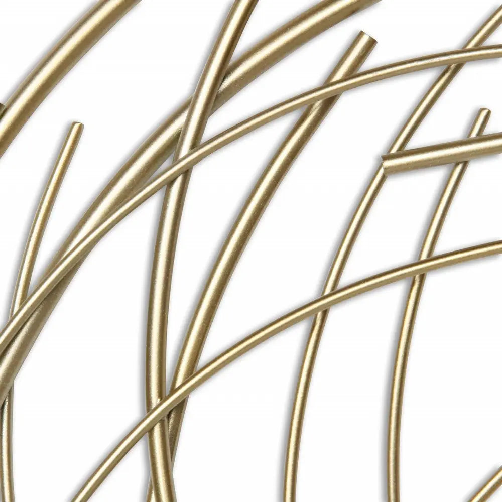 26" Gold Metal Abstract Round Hanging Wall Art Decor HomeRoots