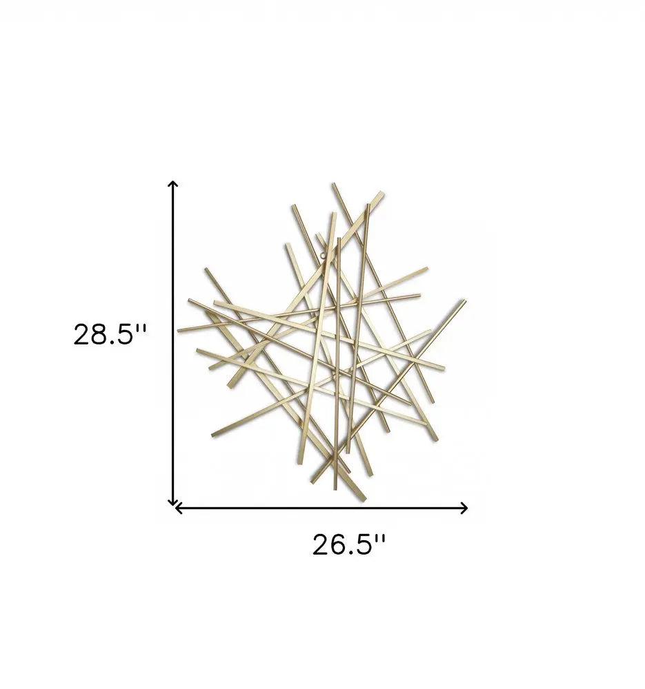 Gold Metal Abstract Linear Strips Wall Art Decor HomeRoots