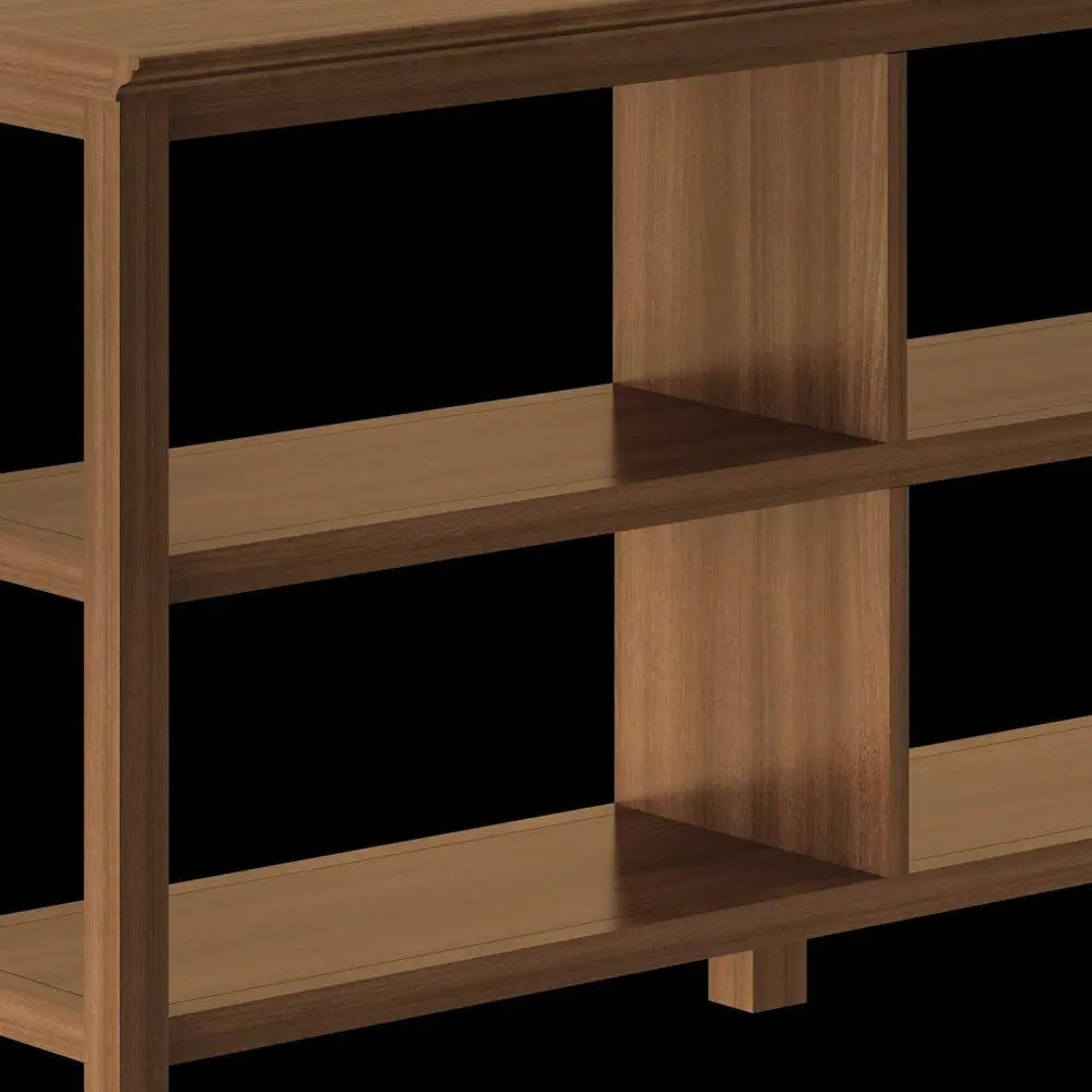Brown Solid Wood Double Bookcase HomeRoots