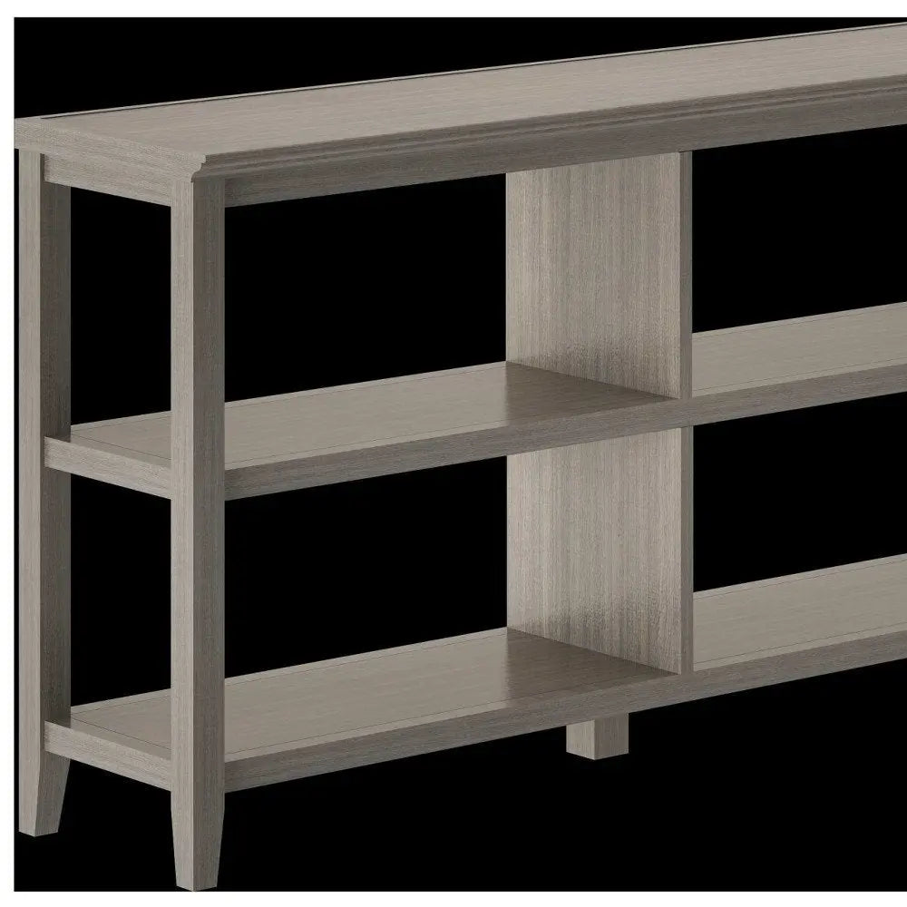 Gray Solid and Manufactured Wood and Solid Wood Double Bookcase HomeRoots