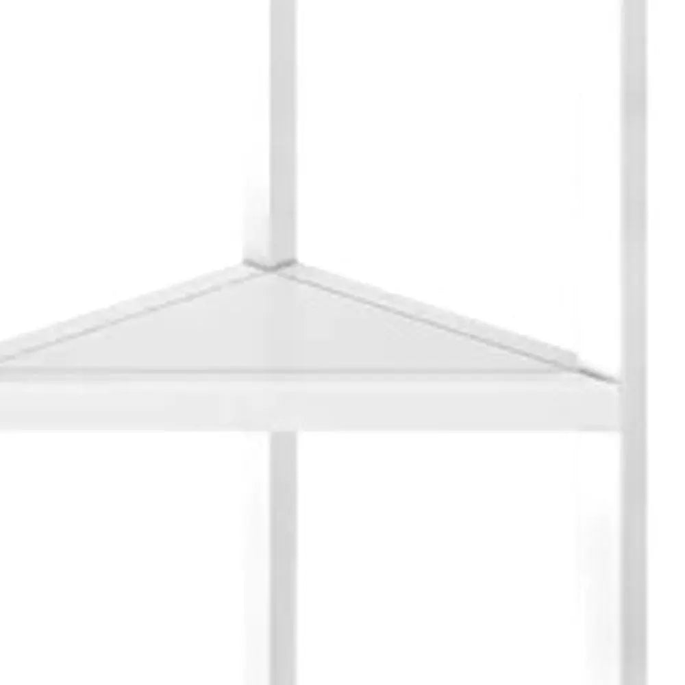 White Solid Wood Corner Bookcase HomeRoots