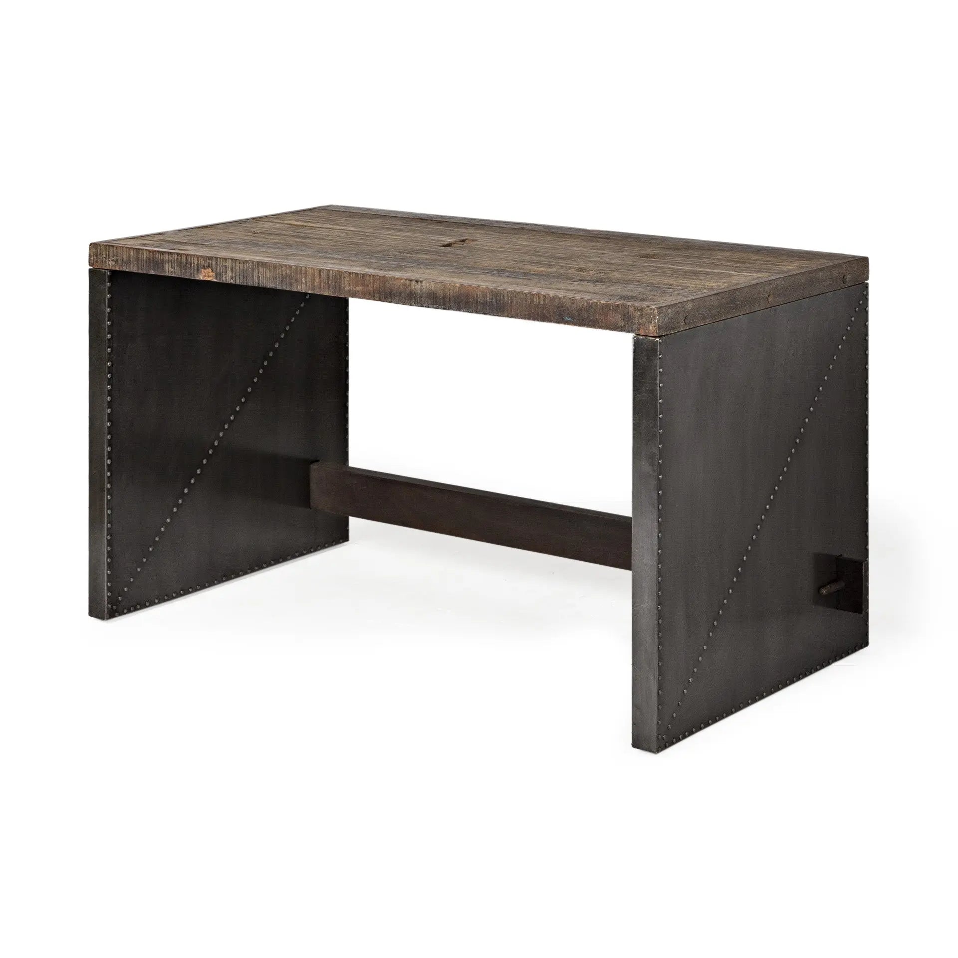 28" Dark Brown and Gray Writing Desk HomeRoots